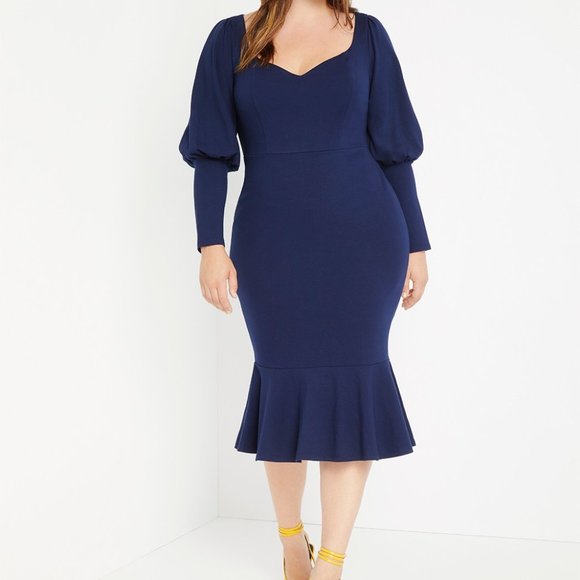 Eloquii Dresses & Skirts - Eloquii Flounce Hem Midi Dress